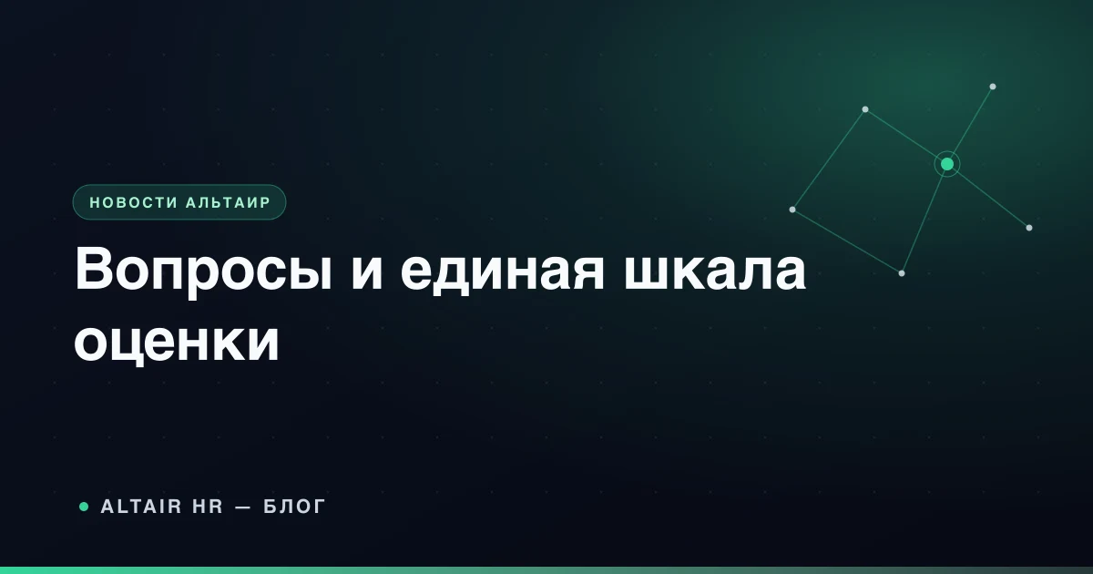 Интервью по компетенциям с вопросами и единой шкалой оценки кандидата