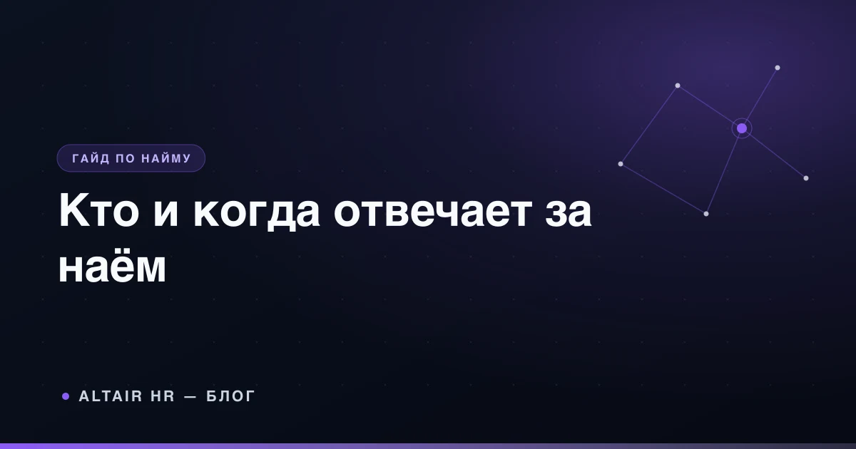 Регламент подбора персонала с ответственными, сроками и точками эскалации
